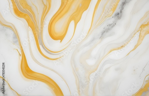 Marbled Patterns: Abstract backgrounds resembling marble textures, achieved by blending white and pale yellow colors of acrylic paint to mimic the natural stone's intricate patterns.