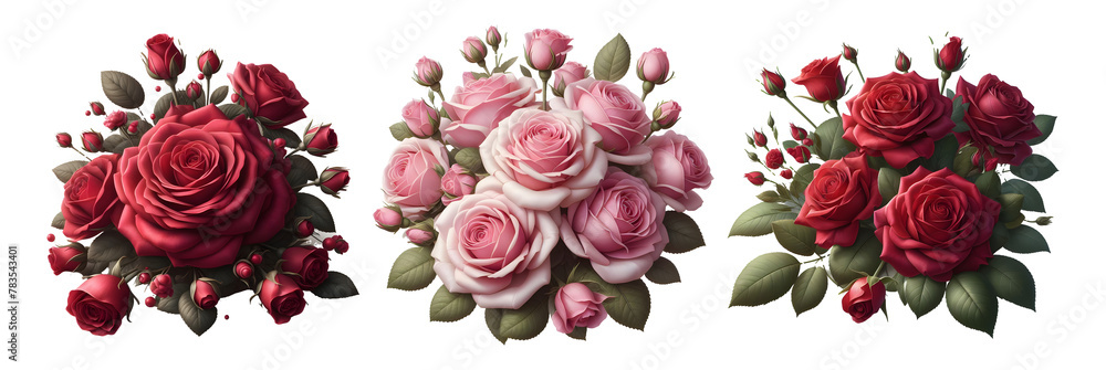 red and pink flower isolated on transparent background red and pink flower isolated on transparent background