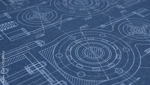 Technical drawing background .Mechanical Engineering background.Technology Banner. illustration .