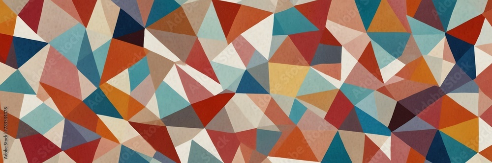 colorful and white abstract background with random geometric triangle pattern from Generative AI