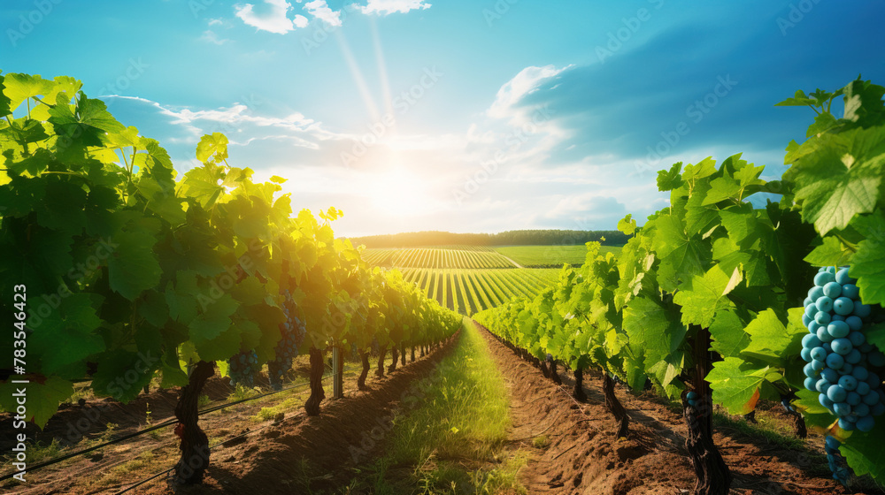 Fototapeta premium vineyard in the morning.