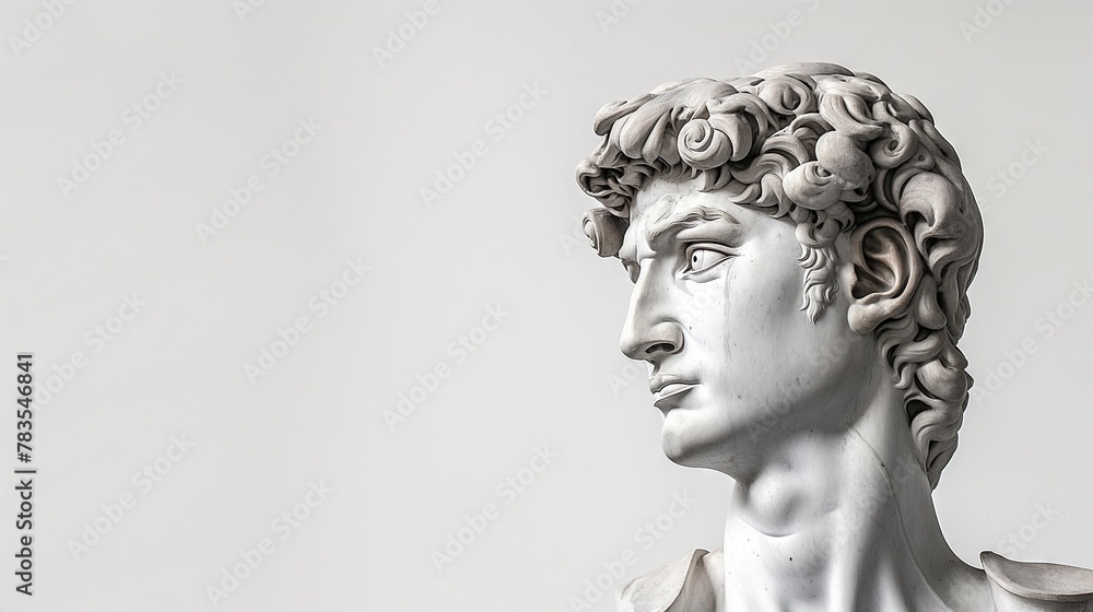 Timeless Elegance Gypsum Statue of David Head Timeless Elegance Gypsum Statue of David Head