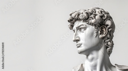 Timeless Elegance Gypsum Statue of David Head photo