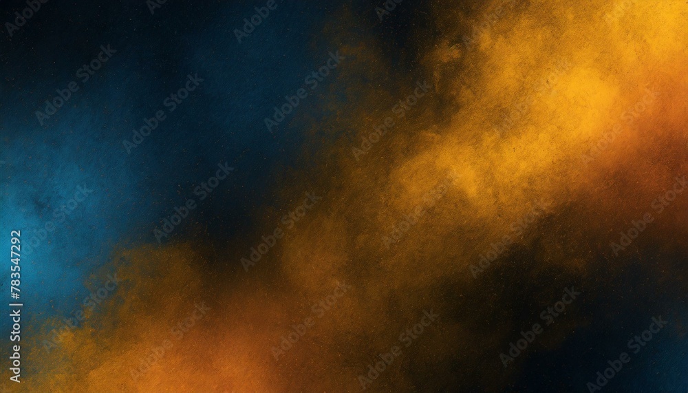 Grainy Spectrum: Abstract Dark Orange Yellow Blue Gradient