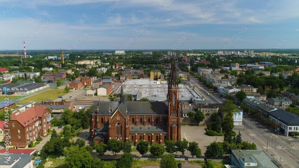 Church Pabianice Kosciol Nmp Zamkowa Aerial View Poland Church Pabianice Kosciol Nmp Zamkowa Aerial View Poland