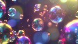 An explosion sequence of a soap bubble or balloon. 3d magic foam water with reflection sprite design. Detailed sheet with a rainbow shampoo ball explosion.