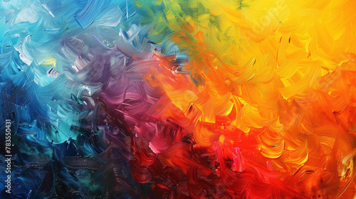 The background is a canvas of vibrant hues, each color radiating with intensity and vibrancy.