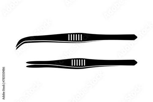 tweezers monochrome icon, in trendy flat style isolated on white background, vector illustration photo