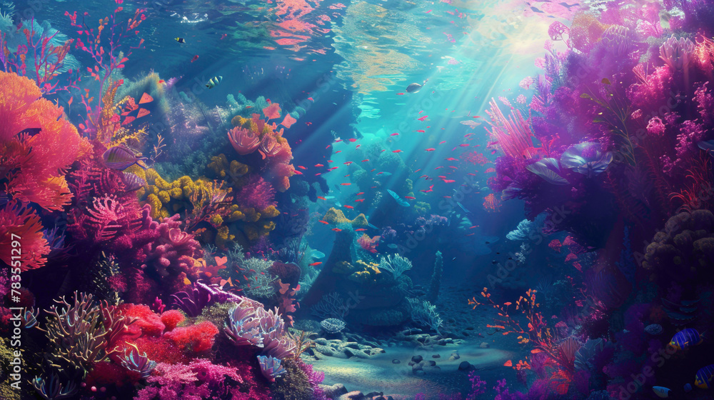 The background is awash with a sea of vibrant hues, each one more captivating than the last.