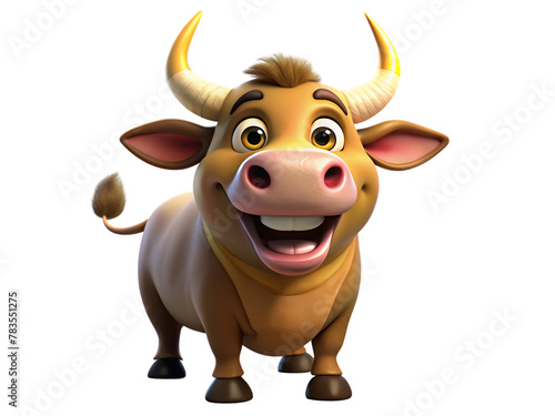 3d bull cow buffalo cartoon character © Shanila