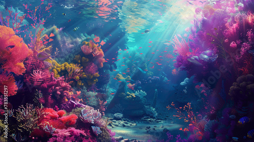 The background is awash with a sea of vibrant hues  each one more captivating than the last.
