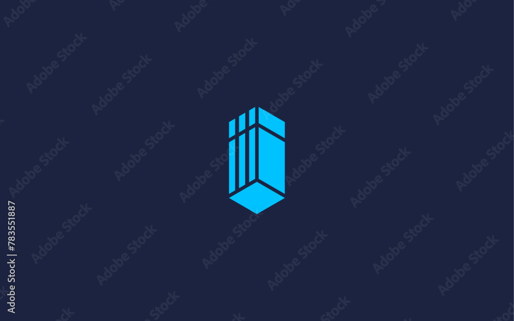 Fototapeta premium letter ii with building logo icon design vector design template inspiration