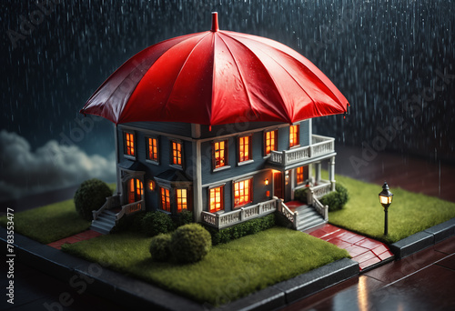 house under umbrella. Gener...