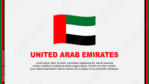 United Arab Emirates Flag Abstract Background Design Template. United Arab Emirates Independence Day Banner Social Media Vector Illustration. Cartoon