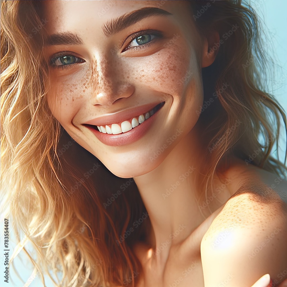 Beautiful Caucasian woman smiling Beautiful Caucasian woman smiling