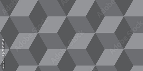 Minimal geometric rectangle technology black and gray background from cubes and lines. Geometric seamless pattern cube. Cubes mosaic shape vector design. 