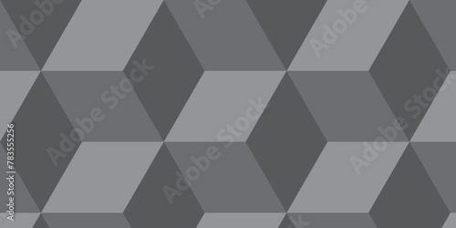 Minimal geometric rectangle technology black and gray background from cubes and lines. Geometric seamless pattern cube. Cubes mosaic shape vector design.  