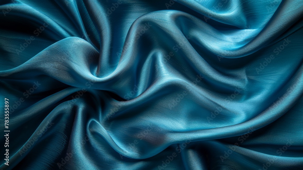Elegant Dark Teal Satin Fabric with Luxurious Texture Elegant Dark Teal Satin Fabric with Luxurious Texture