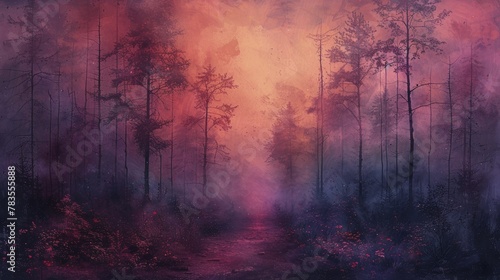 Aura of a Pastel Forest, Mystical Serenity Among the Trees