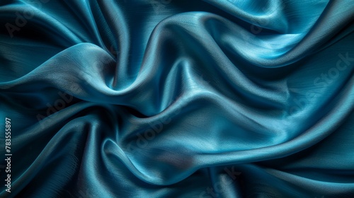 Elegant Dark Teal Satin Fabric with Luxurious Texture