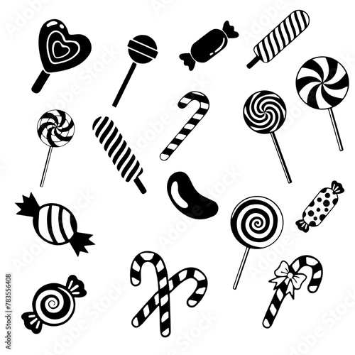 Candy Bundle Svg, Candies Svg, Cute Candies Shirt Design Png, Sweet Candy Clipart, Candy Silhouette, Lollipop Svg, Svg Files for Cricut