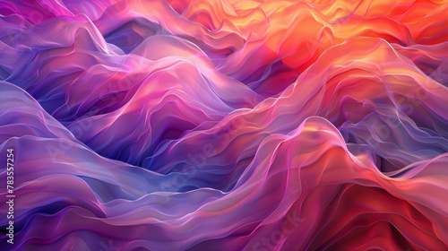 Energetic waves of color dance gracefully, intertwining to produce a mesmerizing gradient display.