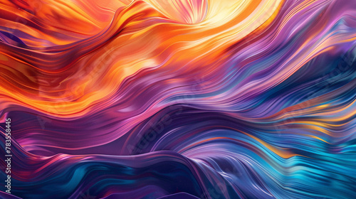 Energetic waves of color flowing effortlessly, blending to form a mesmerizing gradient pattern that adds depth to the composition.
