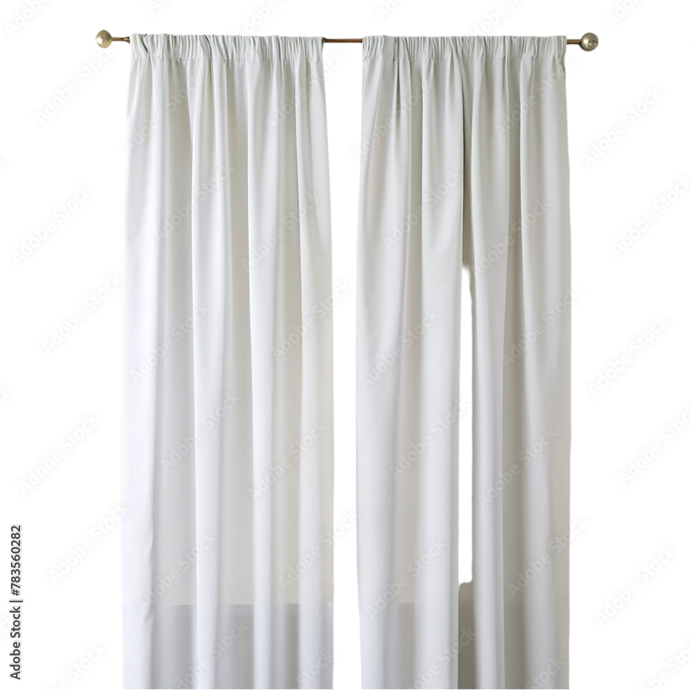 White curtain isolated on transparent background White curtain isolated on transparent background