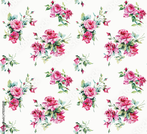 Print, flower, floral, rose, pattern, seamless, pink, nature, leaf, vector, flowers, design, 