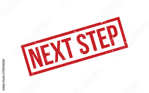 Red Next Step Rubber Stamp Seal Vector
