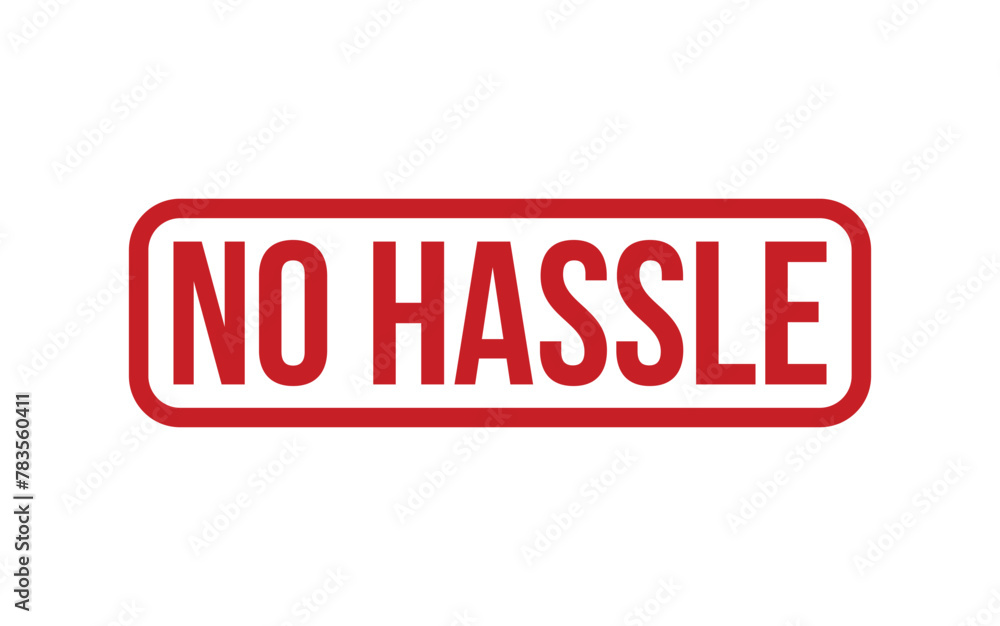 Red No Hassle Rubber Stamp Seal Vector Red No Hassle Rubber Stamp Seal Vector
