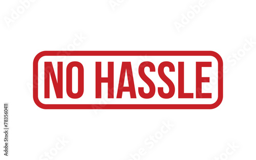 Red No Hassle Rubber Stamp Seal Vector