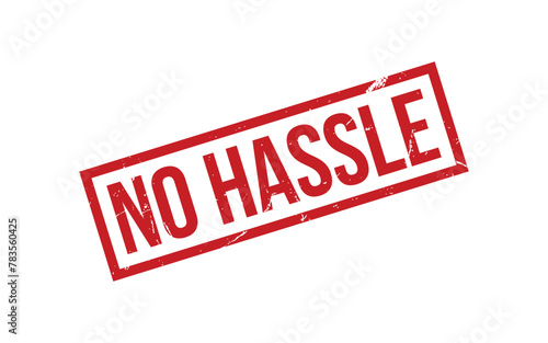 Red No Hassle Rubber Stamp Seal Vector