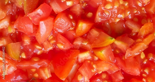 Fotografia chopped tomatoes background