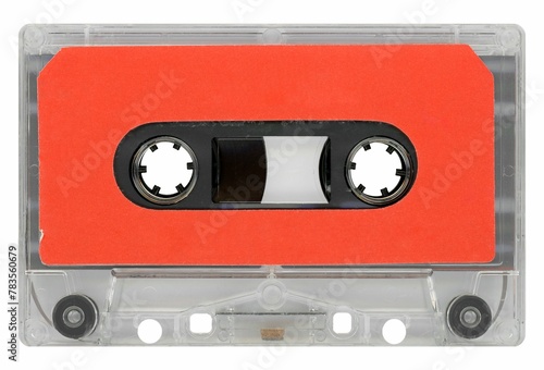 magnetic tape cassette isolated over white
