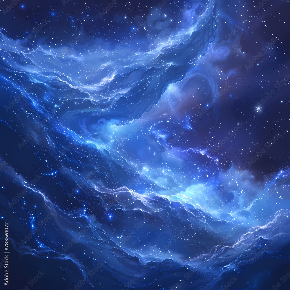 Galaxy background, colorful deep blue wallpaper, space theme