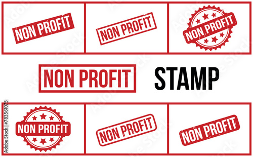 Non Profit Rubber Stamp Set Vector