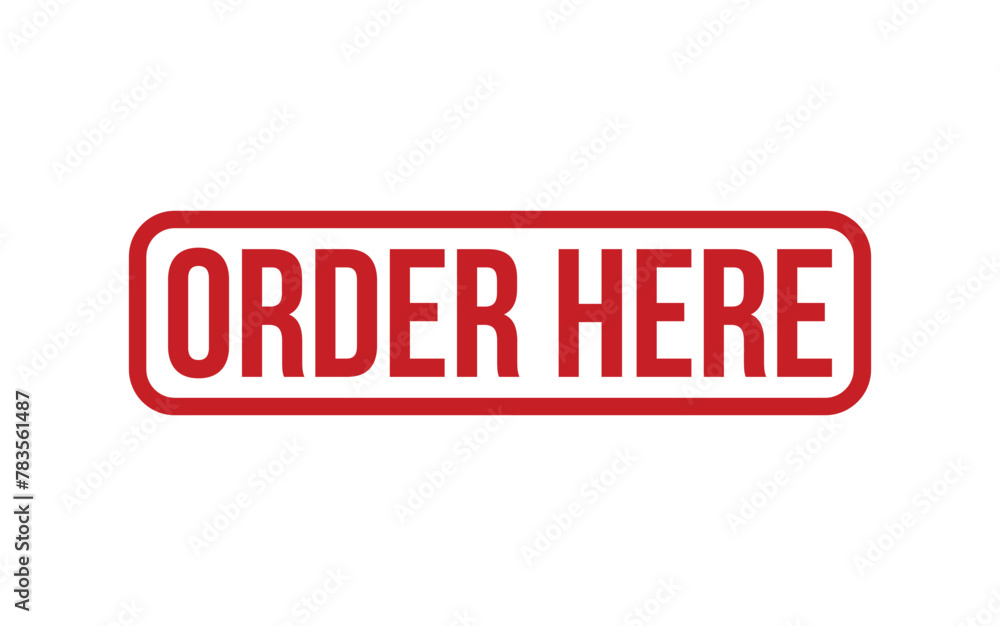 Red Order Here Rubber Stamp Seal Vector Red Order Here Rubber Stamp Seal Vector