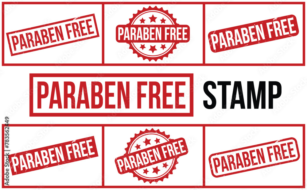 Paraben Free rubber grunge stamp set vector Paraben Free rubber grunge stamp set vector