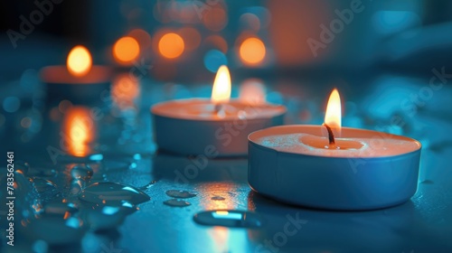 Softly Lit Spa Candles Creating a Peaceful and Tranquil Ambiance for Relaxation and Wellness