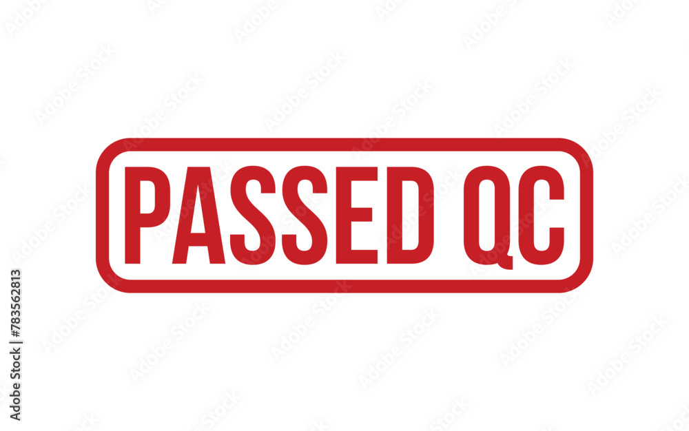 Red Passed QC Rubber Stamp Seal Vector Red Passed QC Rubber Stamp Seal Vector