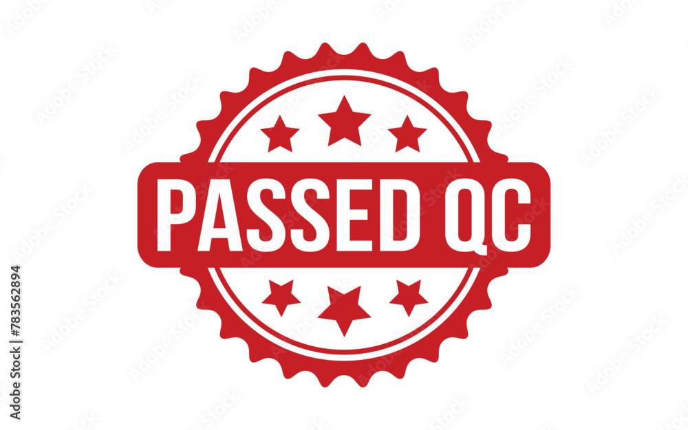 Passed QC rubber grunge stamp seal vector