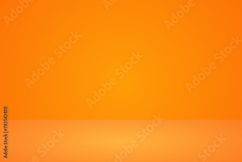 Orange abstract background, Empty orange soft smooth blur 3d room background, studio background in light orange gradient color, backdrop for display product, vector illustration