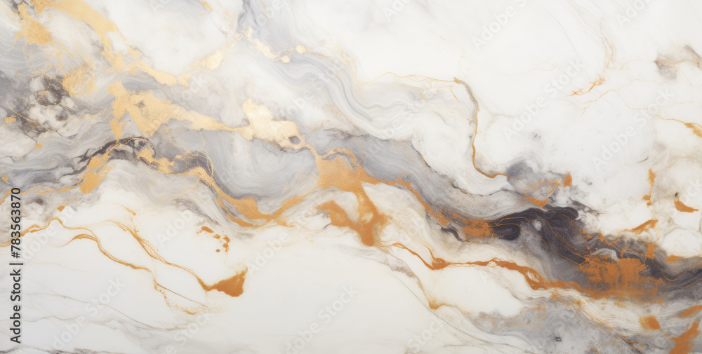 Obraz premium Minimalist gray marble abstract background with gold texture. Simple marble monochrome banner