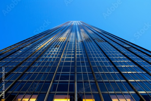 Modern Financial Skyscraper Ascending to Sky