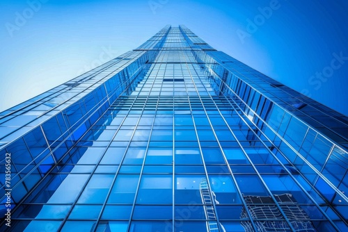 Skyward View of Reflective Glass Skyscraper