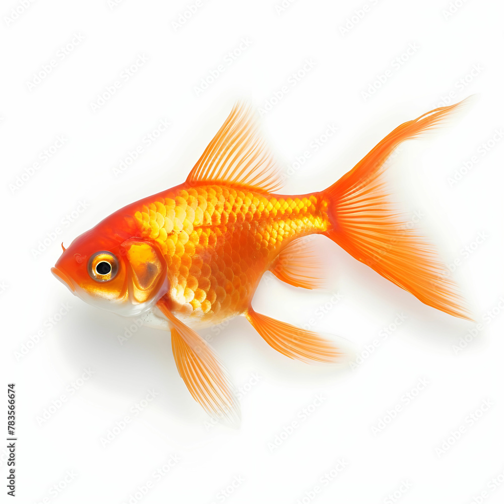 The goldfish on white background . Comet Goldfish Isolated on White Background The goldfish on white background . Comet Goldfish Isolated on White Background