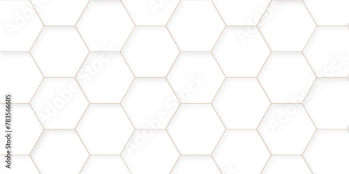 Abstract background with hexagons. Geometric hexagon polygonal pattern background vector. seamless bright white abstract honeycomb grid cell tile technology texture backdrop concept.