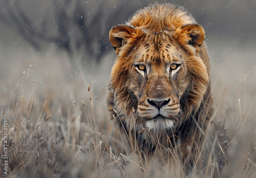 Obraz premium Majestic portraits of wild animals in their natural habitats, showcasing the beauty and diversity of wildlife from around the world. 