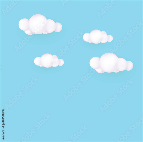 3D render of clouds. Realistic graphic elements for the website, beautiful sky. Pictures for printing on fabric. Backdrop for logo and text, Outdoor nature, spring weather cloudscape.